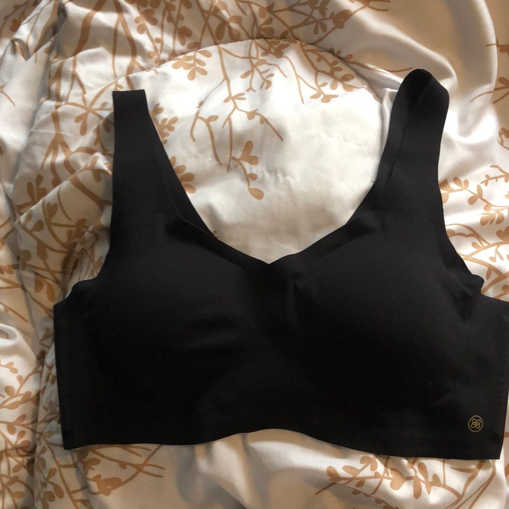 Honey love, V-neck bra, black size large